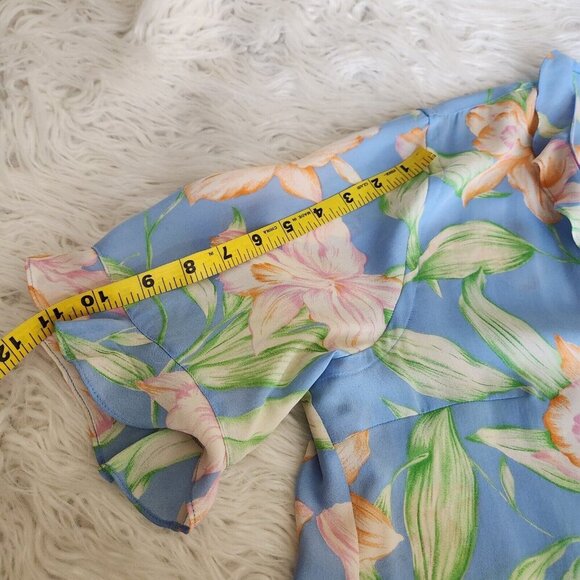 Vintage Lauren Ralph Lauren Floral Silk Blouse Maxi Skirt 2-PC Set Large 14 Wrap - Picture 15 of 16